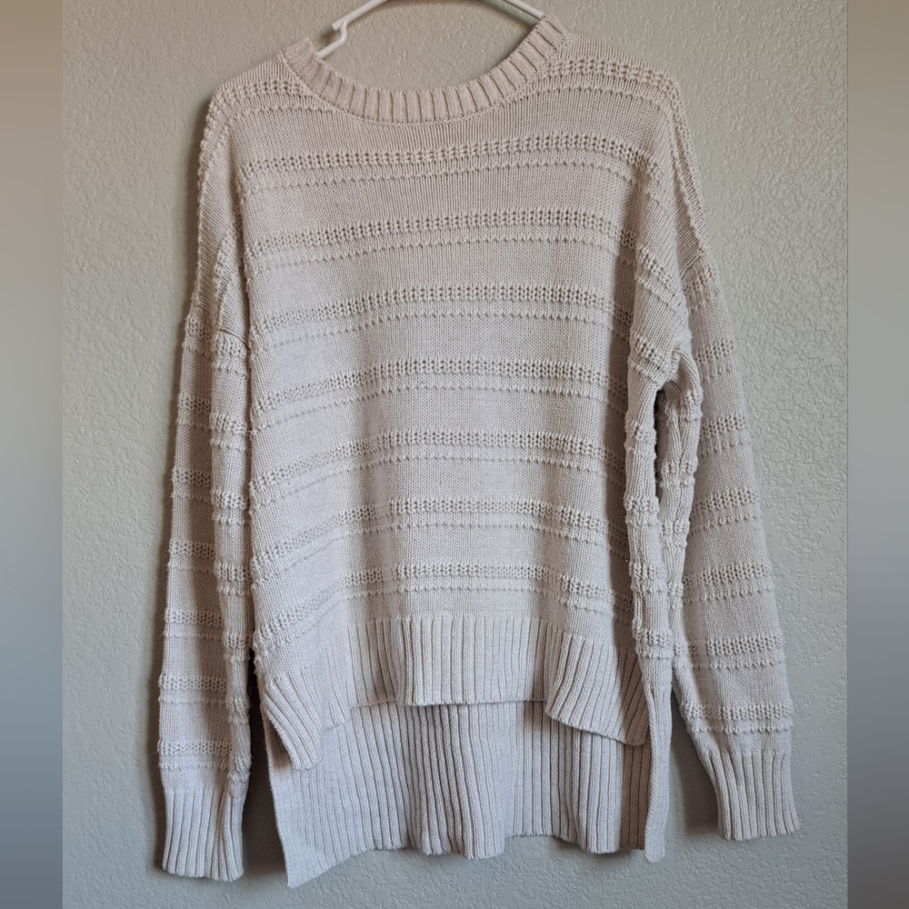 Cupcakes And Cashmere Off-White High-Low Knit Sweater Size Large